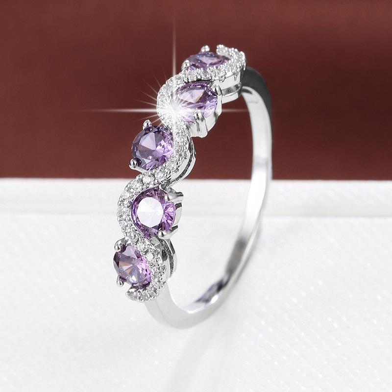 French Luxury Zirconia-Inlaid Pure Copper Women's Ring