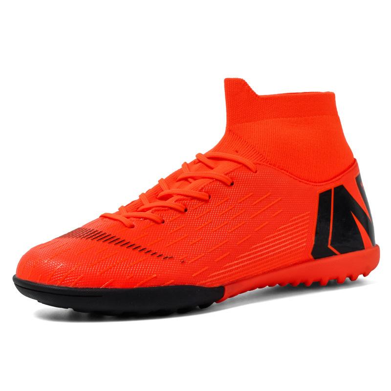 Youth children's sneakers grinding nails leather feet campus sports training women's high-top football shoes men's game 2025 broken
