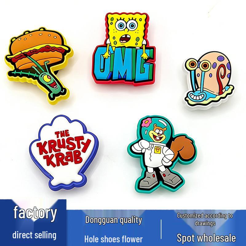 SpongeBob Cartoon PVC Flower Shoe Charms - Fits Hole Shoes