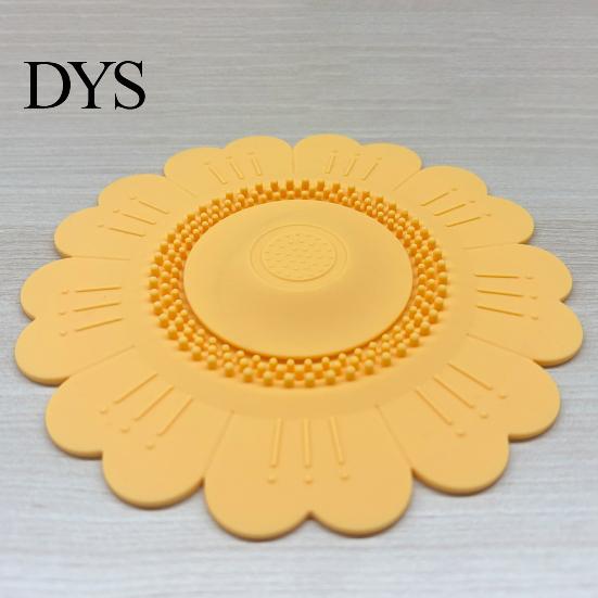 Bathroom Sink Strainer Sunflower Silicone Floor Drain Mat, Bionic Petal Design Anti-Clog Hair Filter, Odor-Proof Drainage Protector for Kitchen