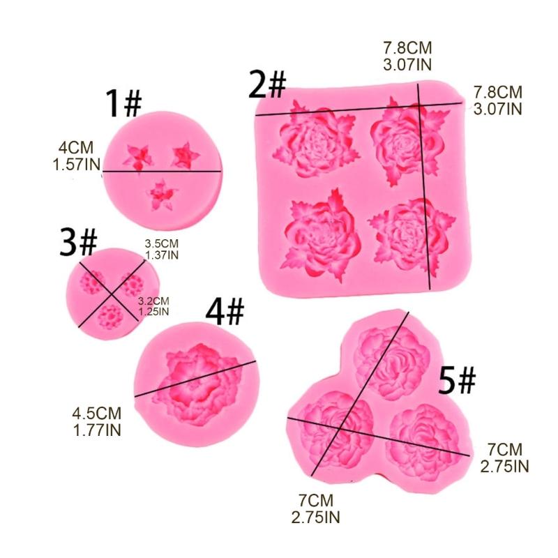 Mini-Blumen-Serie Silikonform DIY Handgemacht Fondant Kuchen Backen Schokolade Zucker Kuchen Werkzeuge Harz Ton Herstellung Form