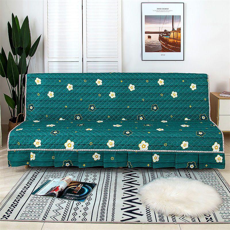 

Foldable Sofa Cushion Fabric All Year Round Neutral Non Slip All-Inclusive Universal Full Covered Simple Sofa Mattress Cover Foldable Sofa Slipcover Sea of Flowers 85cm long single