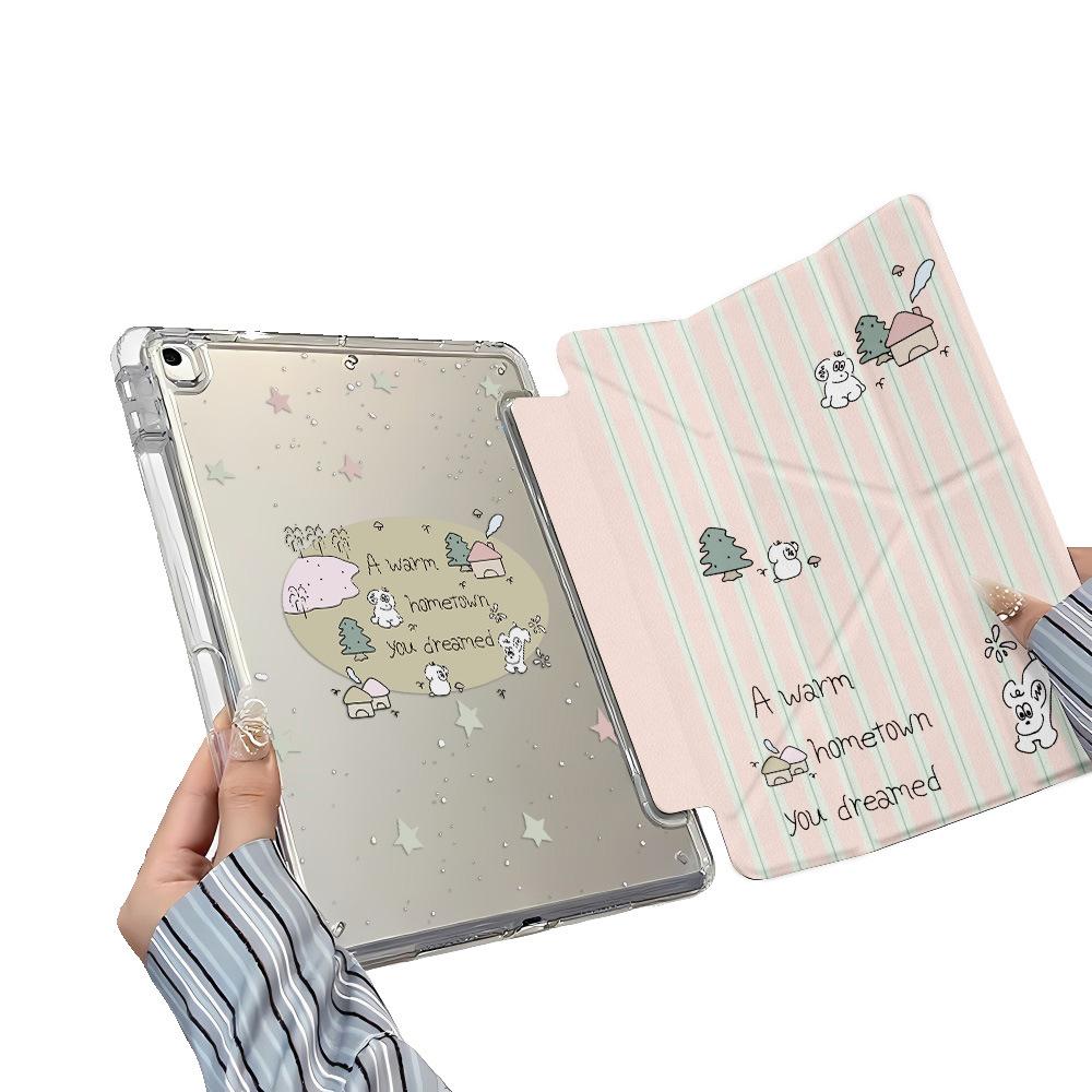 Applicable to Y-fold ipad11pro protective cover 9th generation air new 11-inch vertical line puppy 10.2-inch acrylic