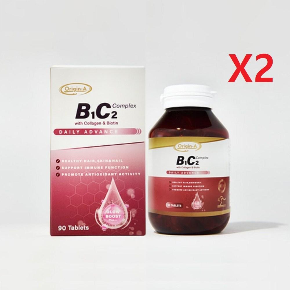 B1C2 with Australian Origin A Complex Collagen Biotin 90 Tablets - 2 pcs