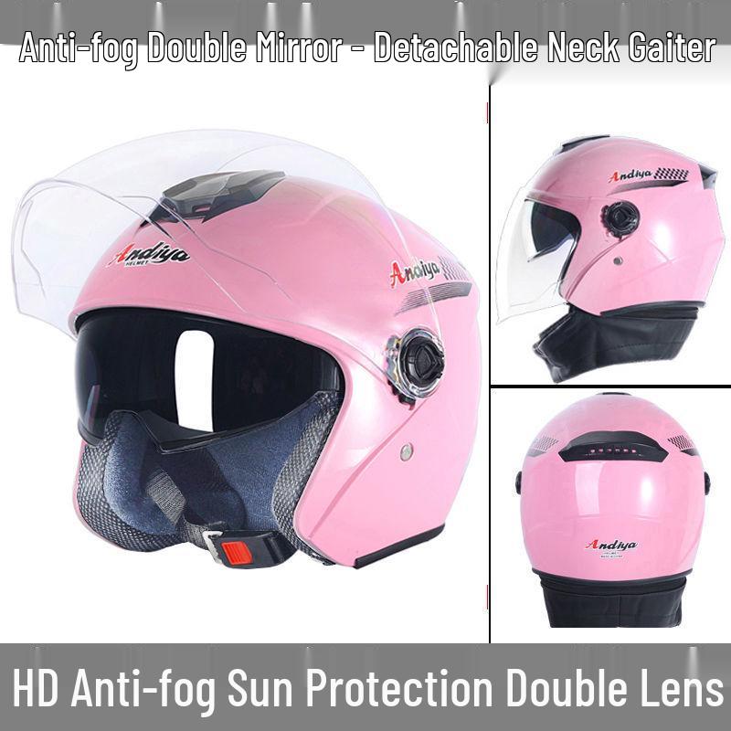 Universal All-Season Electric Helmet with Anti-Fog & Warmth, Dual Visors, for Men & Women