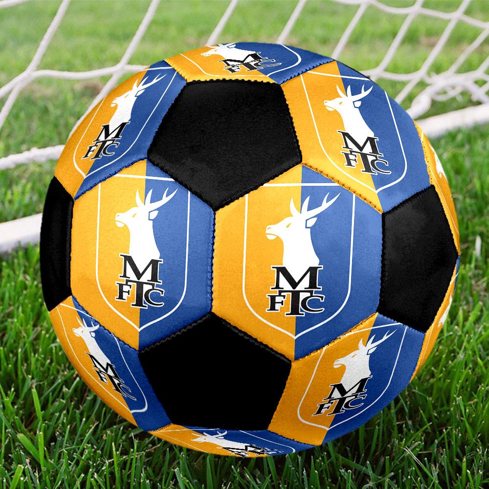 Mansfield Town Soccer Ball Size 5 Colorful Machine Stitched PVC Competition Ready Durable High-Bounce
