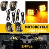 2/4Pcs Motorcycle LED Turn Signals Tail Stop Indicators Turn Signal Rear Light Universal Fit For 12V Motorcycles IP68 Waterproof
