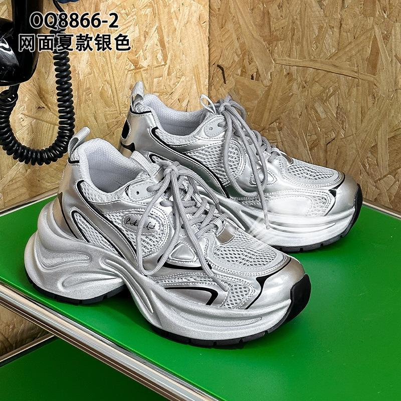 Platform dad shoes spring and autumn new breathable super fire ins trendy European casual sports shoes