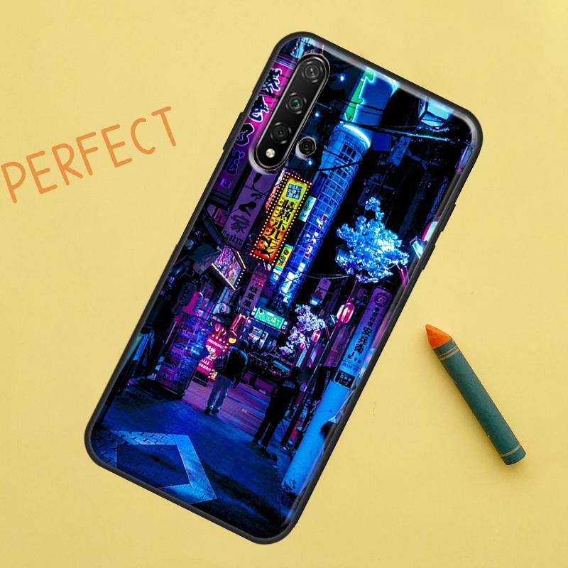 Japanese Night City Aesthetic For Huawei Nova 10 9 SE 11 Pro 12i 11i 8i Y60 Y70 Y90 Y61 Y91 Y72 Y73 P20 P40 P30 Lite Case