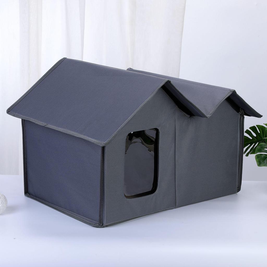 Waterproof Outdoor Cat House: Foldable, Removable, Washable, and Warm 4-Season Pet Villa Tent for Cats and Dogs.