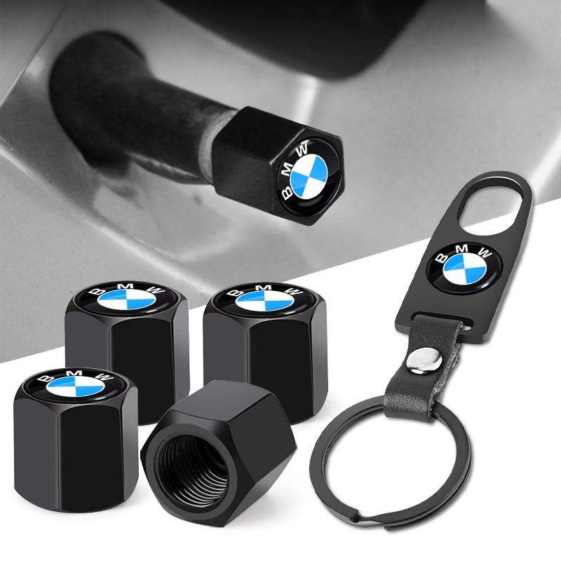 Car Tire Valve Cover With Keychain car Modified Accessories For BMW E60 E46 E39 E38 E90 E36 F30 E30 E31 E34 F10 F20 E87 E92 E91 E53 E70 X1 X5 X3 X6