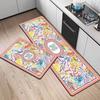 French Light Luxury Leather Floor Mat Household Kitchen Dirt-Resistant Floor Mat Can Be Scrubbed, Leave-In And Cut Pvc Floor Mat