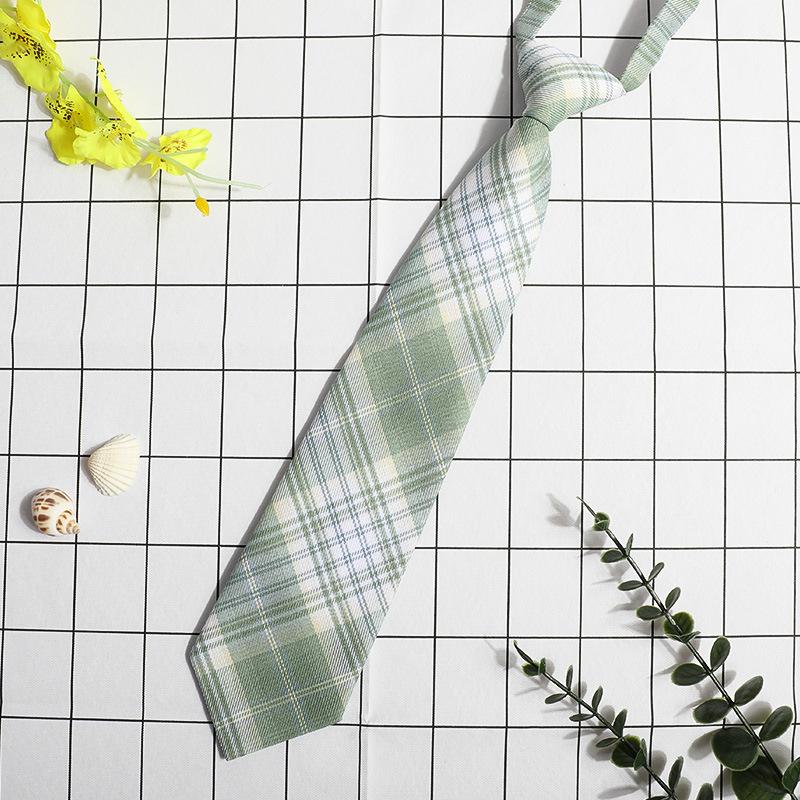 Jk Small Tie Female College Style Lazy Japanese Plaid Uniform Shirt Tie Student Ins Men'S And Women'S Short Styles Free Of Charge