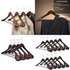 Wooden Clothes Hangers Set With Thickened Nonslip Design For Hotel And Closet Storage