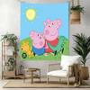 Peppa Pig Friends Wall Decor Tapestry Art For Pet Memorial Birthdaywedding Party Backdrop Family Gift