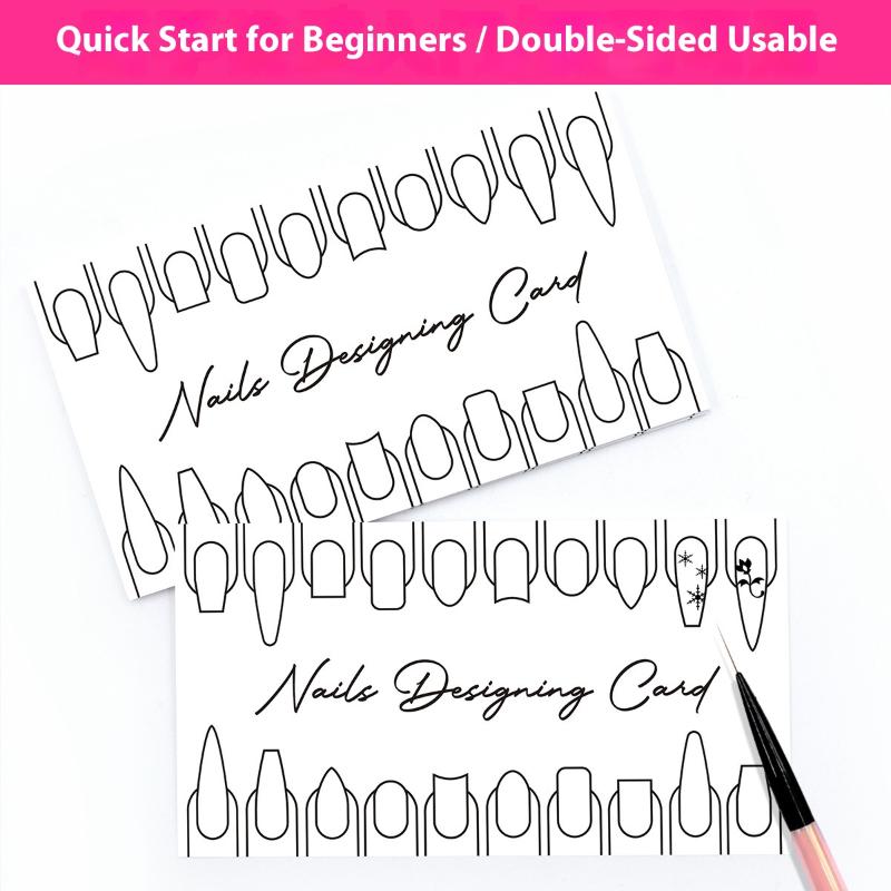 

10Pcs Nail Practice Cards Lines Drawing Painting Training Template Nail Art Design Cards False Exercise Beginner Manicure Board