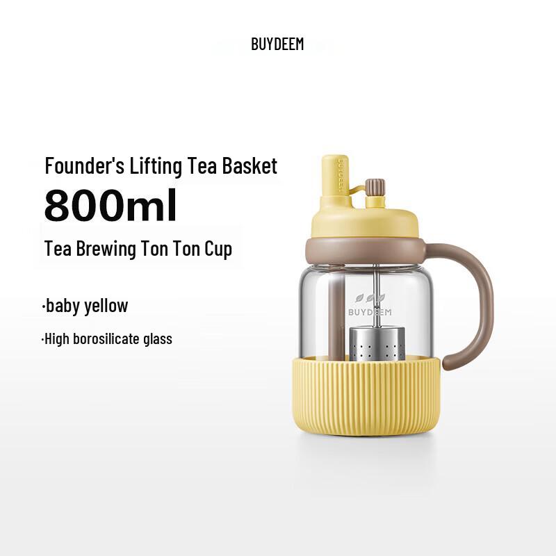 Buydeem Tea Infuser Bottle with Straw, Glass