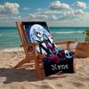 Custom Name Ultra-Soft Beach Towel with The Nightmare Before Christmas Theme,Ideal for Pool - Camping, Diving - Perfect Travel Essential, Vibrant Beac