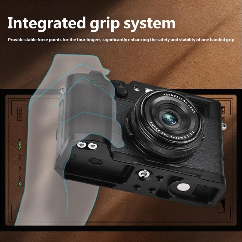 Professional Camera Grip for X100VI Handgrip L Bracket Aluminum Wooden Construction Comfort Handle for Extended Use
