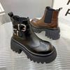 European products 2025 autumn and winter new British style thick-soled heightening Martin boots women's small Brock Chelsea short boots