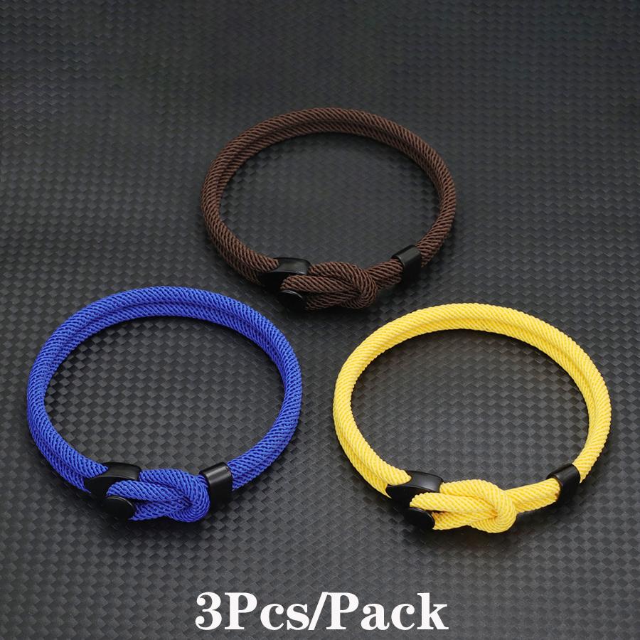 Fashion 3Pcs/Pack Men Bracelet Grade A 4mm String Braslet Creative Design For Men Casual Accessories Cord Chain Braclet Pulsera