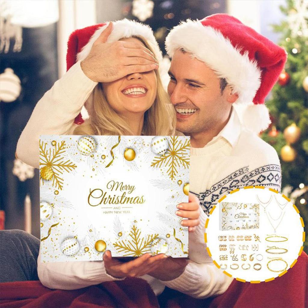 2025 Christmas Countdown Calendar 24 Days Christmas Advent Calendar Necklace Bracelet Earrings Christmas Gifts For Women