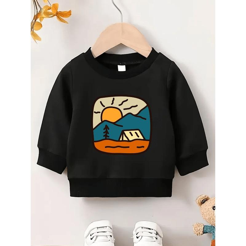 Kids Sweatshirt,Outdoor Camping Fashion TrendyPattern Print, Comfortable And Durable Sweatshirt , Suitable for Spring And Autumn
