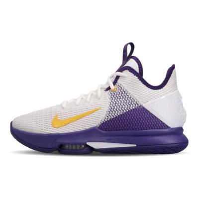 LeBron Witness 4 EP Lakers Men Sneakers White Amarillo Field-Purple CD0188-100