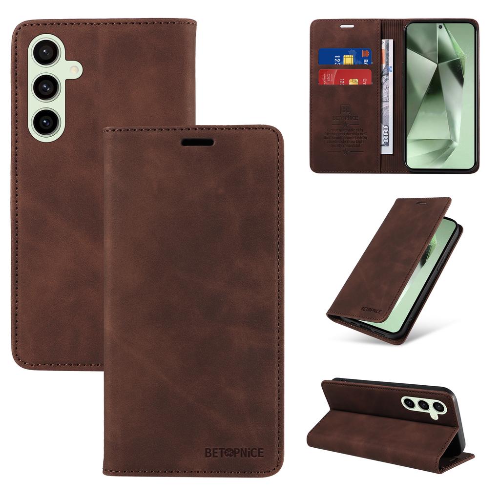 BETOPNICE 003 For Samsung Galaxy S24 FE Case RFID Blocking Wallet Leather Cover