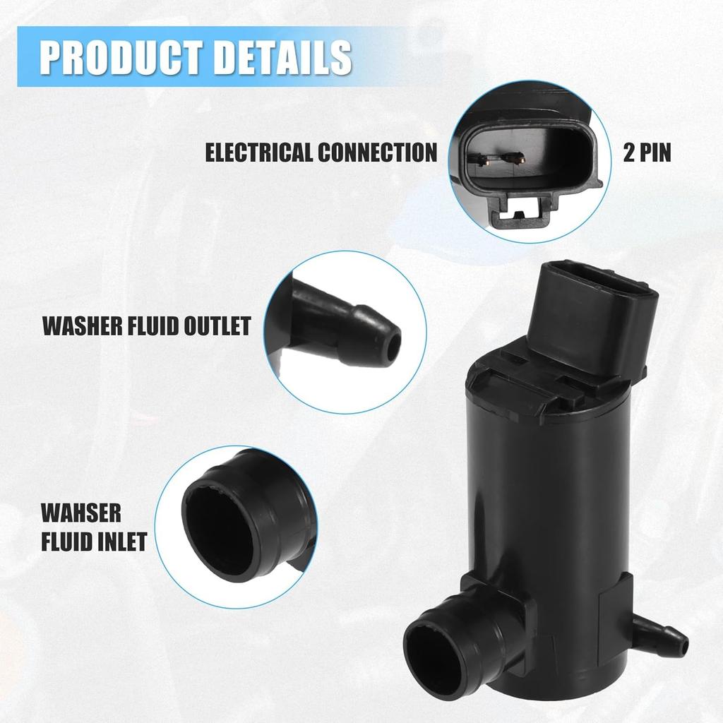 Bomba de Motor de Lavaparabrisas Compatible con Toyota Camry 1992-2006 para Toyota RAV4 2000-2005 No.85330-02020 - Paquete de 1