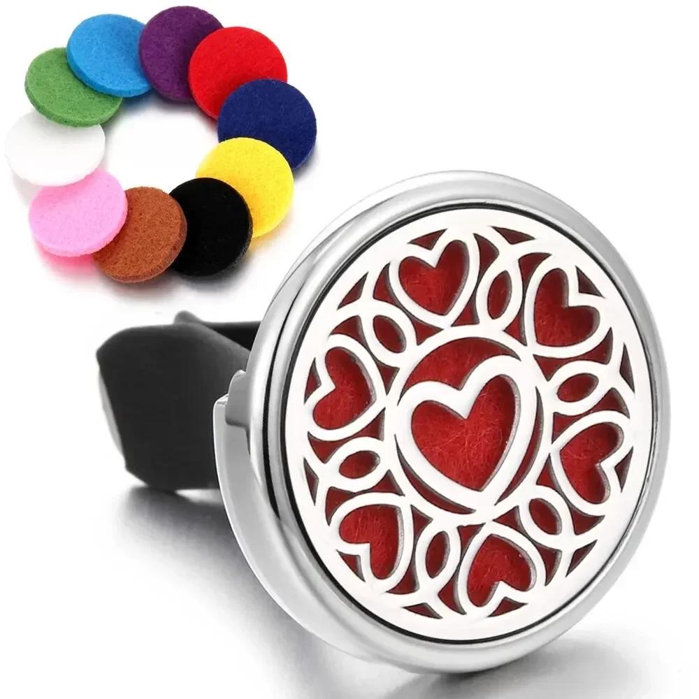 Tree Of Life Insert Car Aromatherapy Gasket Stainless Steel Car Air Outlet Essential Oil Diffuser Fashion Perfume Locket Jewelry