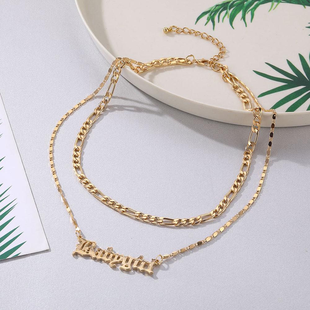 Y2K Moda damska Biżuteria Alfabetyczna królowa Biżuteria Szlachetny naszyjnik Charm Naszyjnik