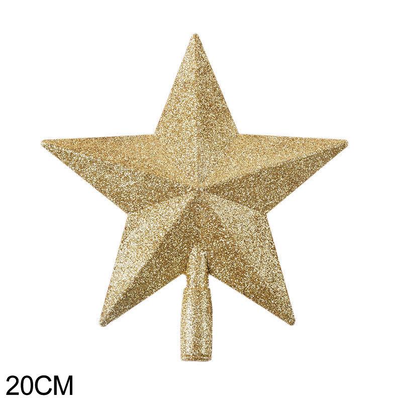 15/20cm Christmas Tree Top Star Merry Christmas Decorations for Home Shiny Gold Powder Five-pointed Star New Year's Ornament
