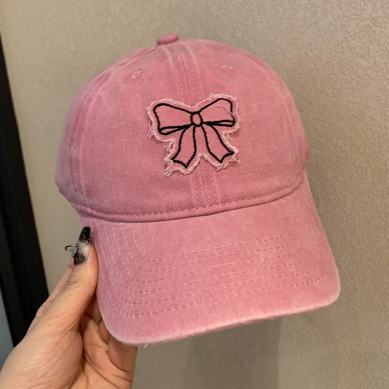 Baseball Peaked Cap Hat Bow Pattern Uv Protection Breathable Quick Gift Dry