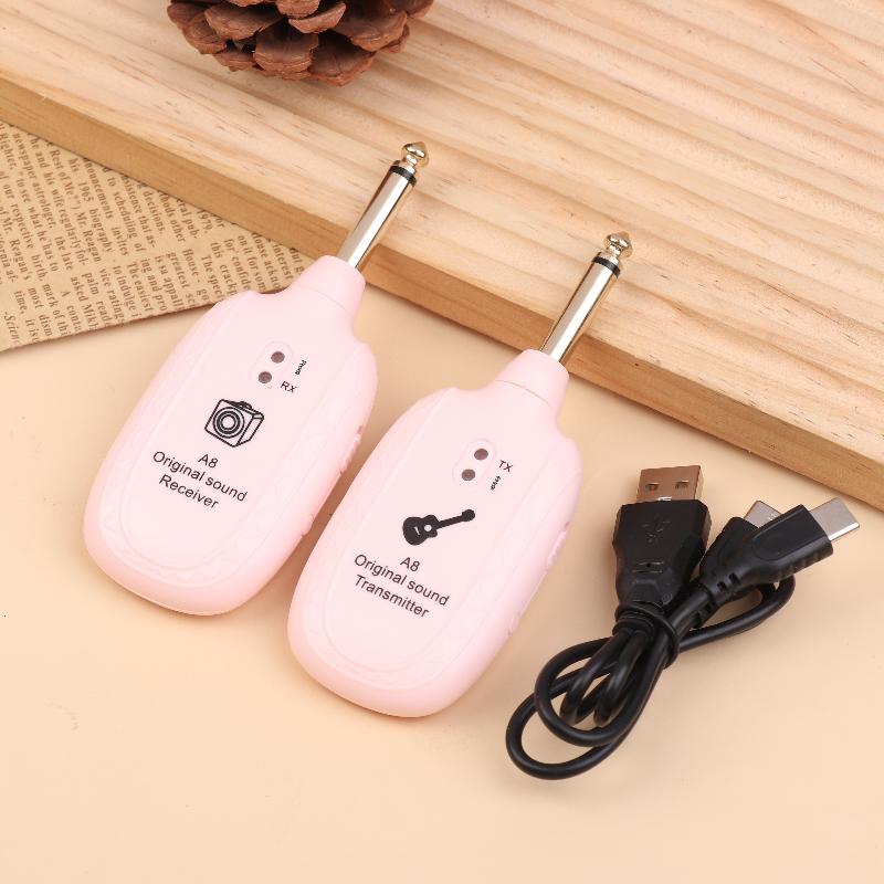 A8 Guitar Wireless System Transmitter Receiver Built- In Rechargeable Wireless Guitar Transmitter