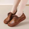 Women's Casual Platform Lace-Up Shoes Comfortable Work Business Shoes Leather Slip On Shoes for Women Lightweight Flats Driving Walking Dress Shoes