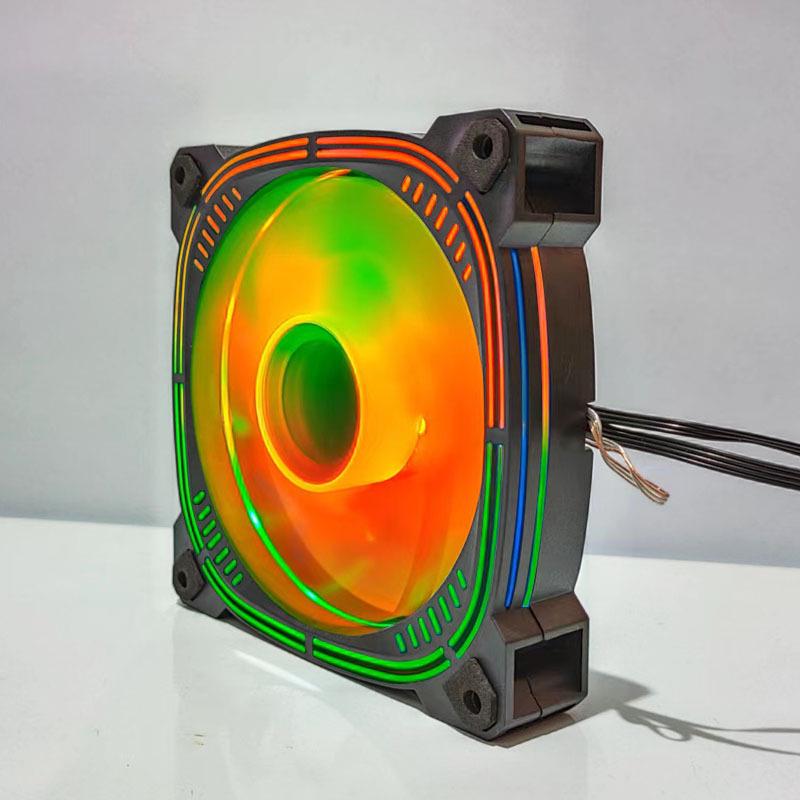 

AGB 12 см RGB вентилятор для корпуса с регулируемой температурой, большой 4-контактный, белый/черный, синхронное охлаждение