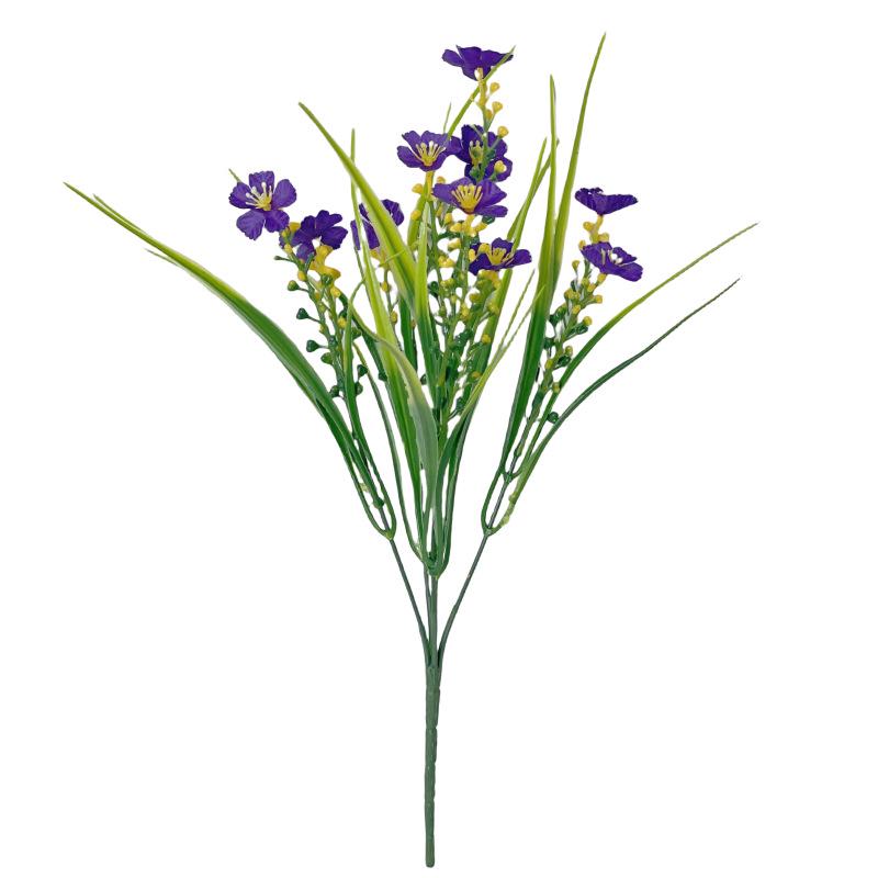 Artificial Spring Grass & Daisies with Fruit for Table, Windowsill, Porch & Outdoor Decor