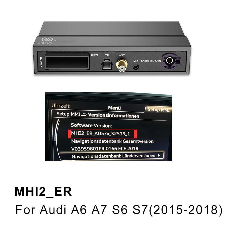 Sinairyu Compatibile con Apple CarPlay wireless per A1 A3 A4 A5 A6 A7 A8 Q2 Q3 Q5 Q7 S4 S5 MMI Car Play Android Auto Mirror Telecamera di retromarcia