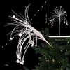 Glitter Branches Christmas Tree Pendant Shiny DIY Christmas Ornament Handmade Creative Christmas Cypress Leaf Christmas Decor