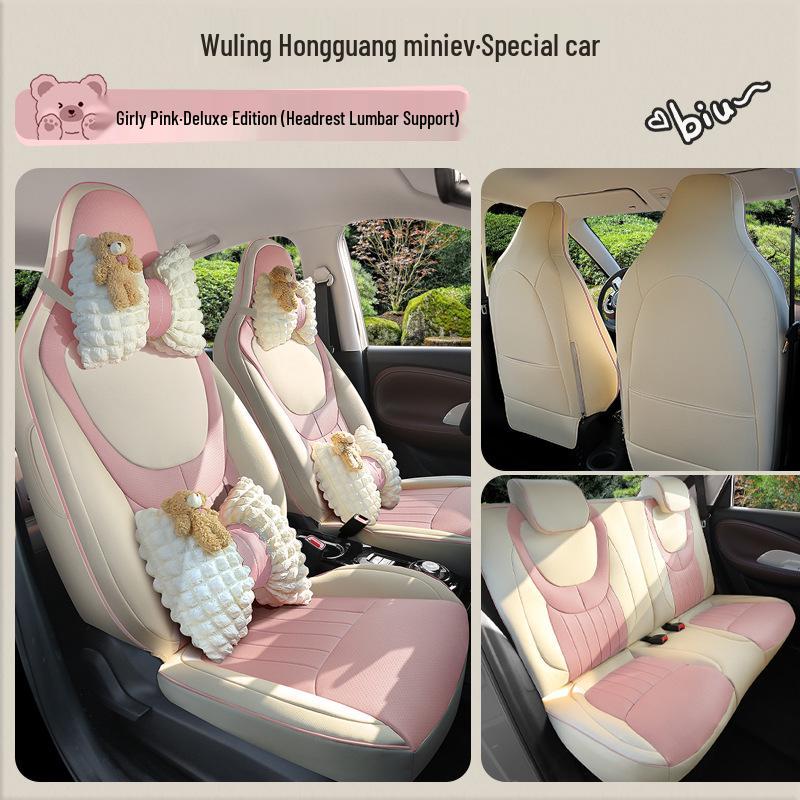 Wuling Hongguang Mini 3rd Gen Leather Cartoon Seat Cushion
