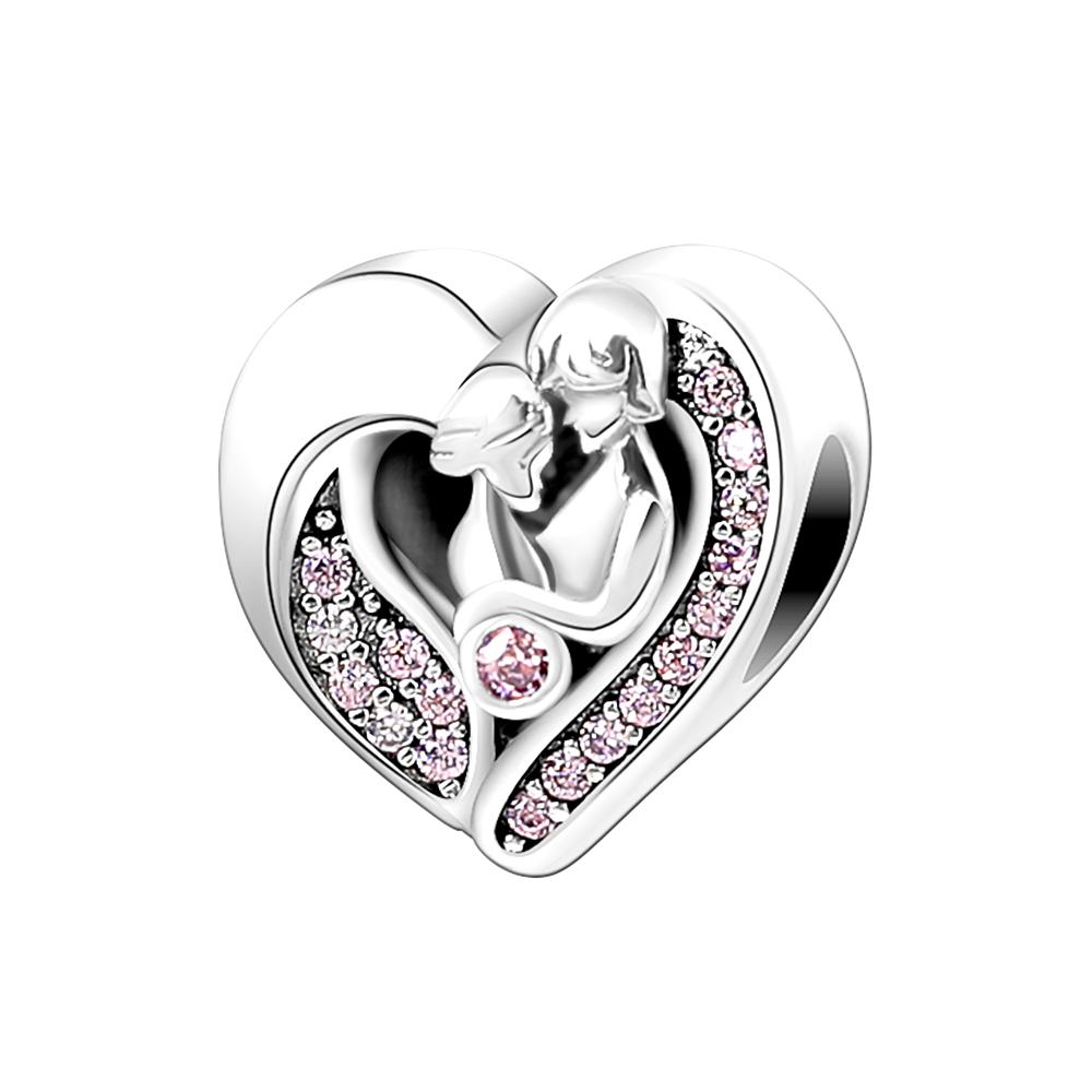 Nowy Różowy Amulet Perfumy Pasuje do Oryginalnej Bransoletki Cyrkonia Krzyż Biblijny Koralik DIY Kobiety Biżuteria Prezent Miedź Akcesoria do Tworzenia