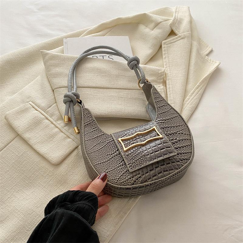 

Korean version retro one-shoulder underarm bag summer 2024 new trendy fashion one-shoulder messenger bag women s crescent bag women s сірий колір