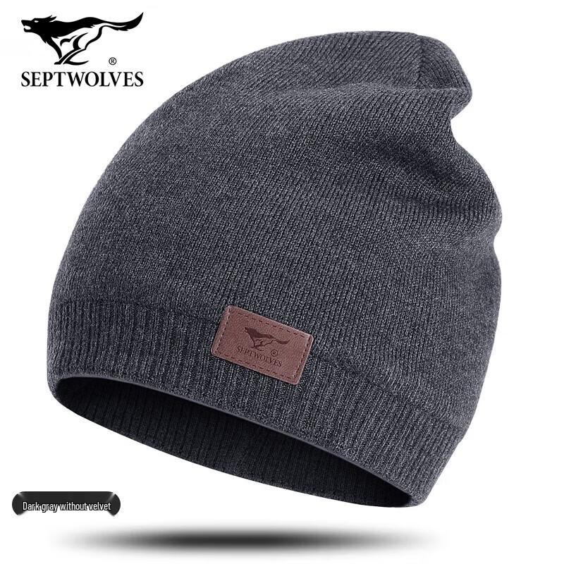 Мужская зимняя вязаная шерстяная шапка-бини Qipilong