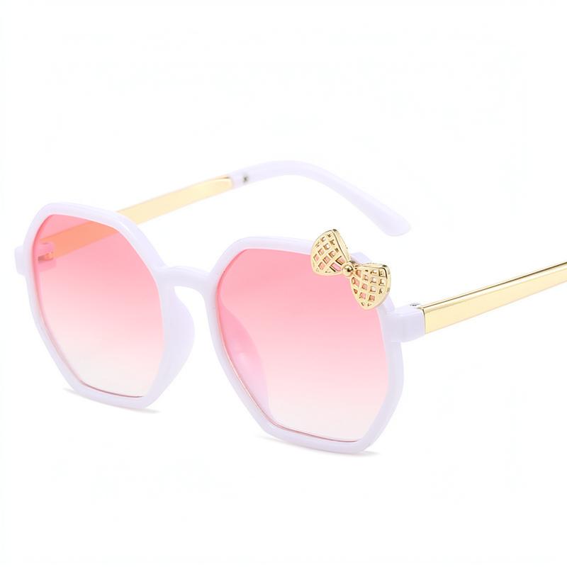 New Brand Metal Bow Children's Cartoon Sunglasses Fashion Polygonal Sunglasses Cute Girls boys Babys Sunscreen Sunglasses