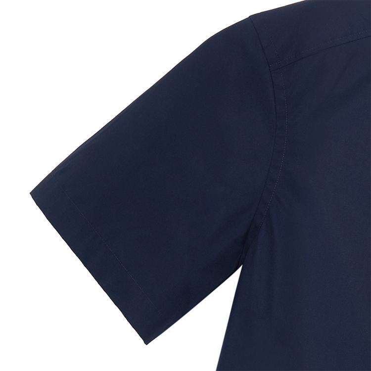 Burberry FW22 Men's Logo Embroidered Button-Up Short-Sleeve Shirt Navy 80618621