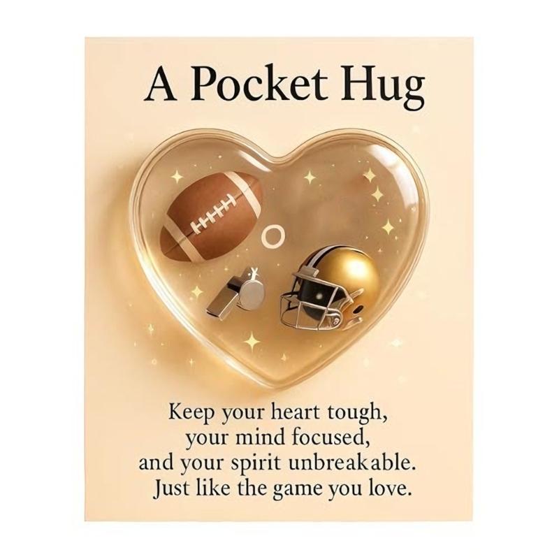 Portable Sports Theme Acrylic Pocket Hug Card Handmade Gift Perfect for Parties and Daily Surprises