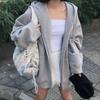 Women Hoodie Harajuku Korean Loose Oversized Sweatshirts Solid Color Long-sleeved Hooded Sweatshirt Student Girl Top