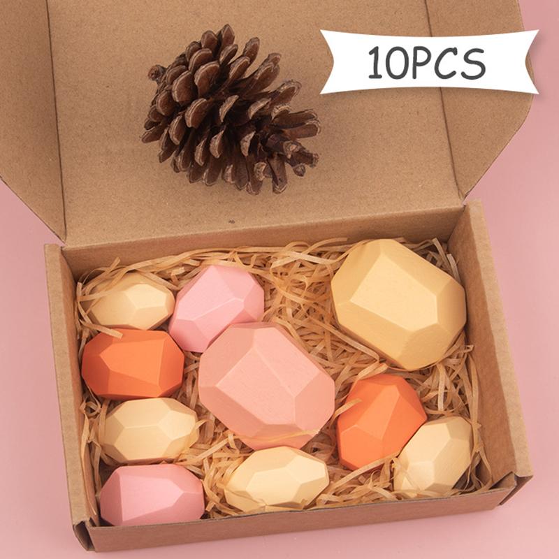 Children Wooden Gem Stone Balanc Building Blocks Educational Toys Creative Nordic Style Stacking Game Rainbow Wooden Toys Gift