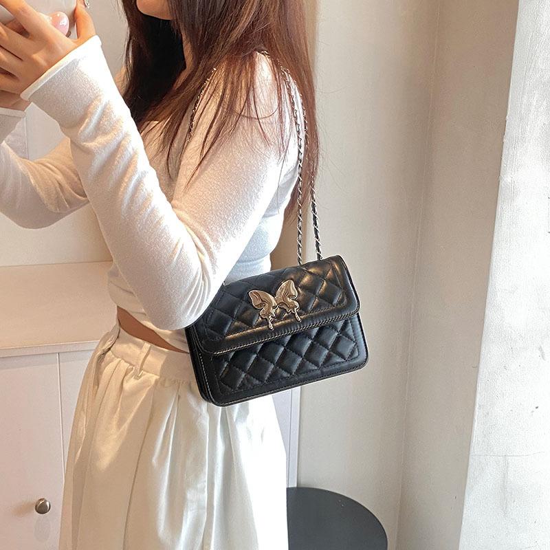 Casual Small Bag New Style for Women's Popular Crossbody Bag Fashionable Shoulder Bag Simple Chain Large Capacity Small Square Bag